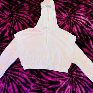 Pink zipper hoodie.